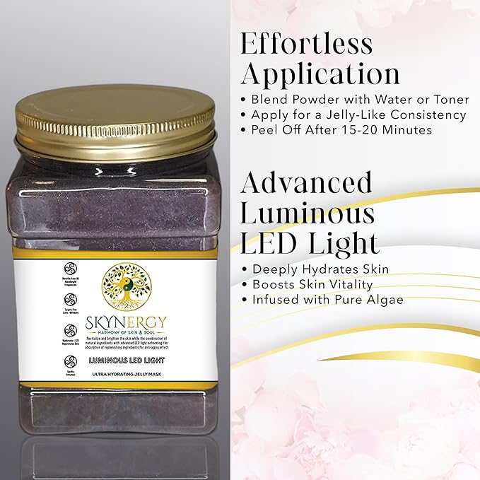 Luminous LED Light Jelly Mask -Professional Grade HydroGlo Jelly face Masks for facials professional Peel Off Face Mask for Skin Hydration,Radiance,Reduced Fine Lines,Pigmentation | 30 fl oz