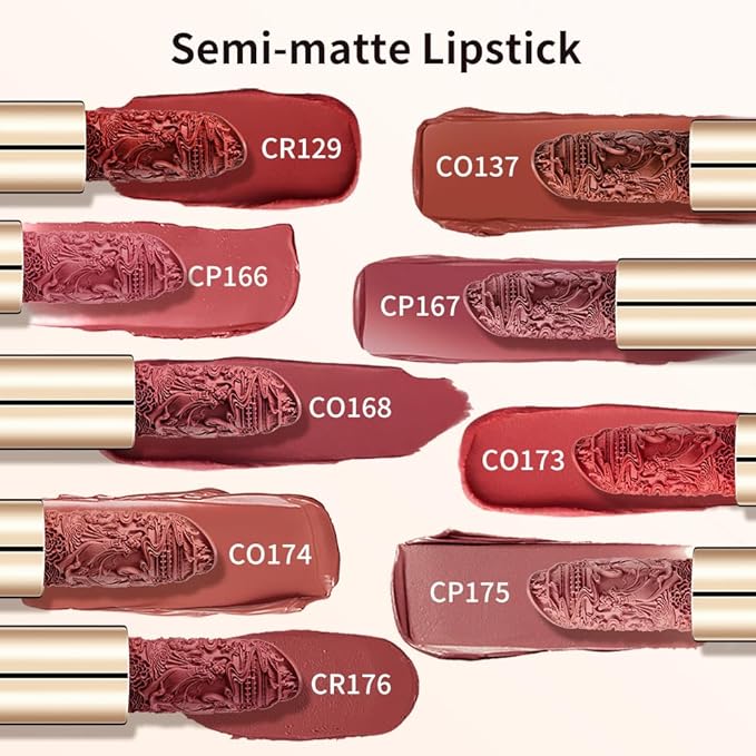 Catkin Semi-Matte Lipstick Hydrating High Impact Color Infused with Vitamin E and Avocado Oil Smooth Soft Texture Long Lasting Matte Finish 174