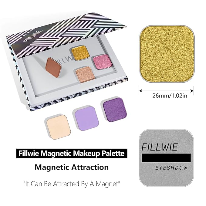 Magnetic Single Eyeshadow Gold Shimmer Highly Pigmented Blendable Longwear Powder in Magnetic Refill Pan for Custom Palette Easy to Apply and Remove (Meadow Glow)