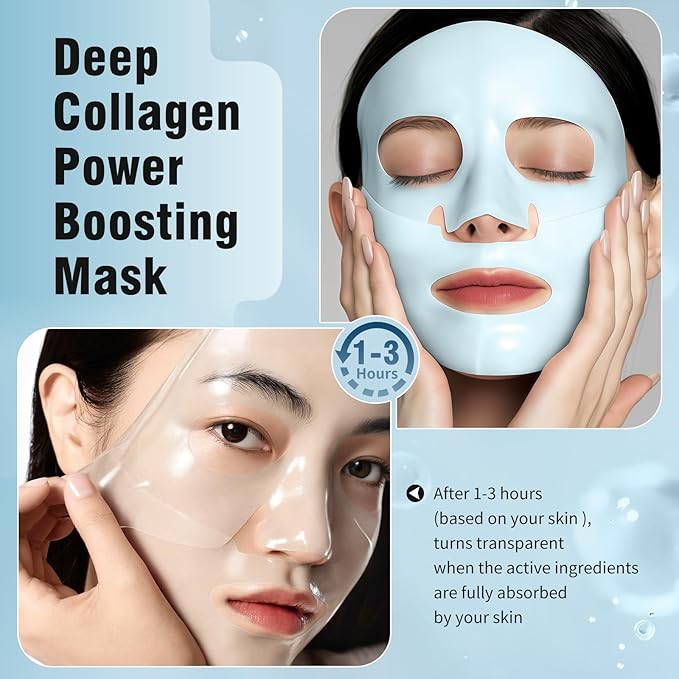 ISTON Overnight Collagen Face Mask - Intense Hydration & Anti-Aging - With 5 Hyaluronic Acids, Peptides & Plant Extracts - Reduce Fine Lines, Plump Skin, Minimize Pores -4Pack