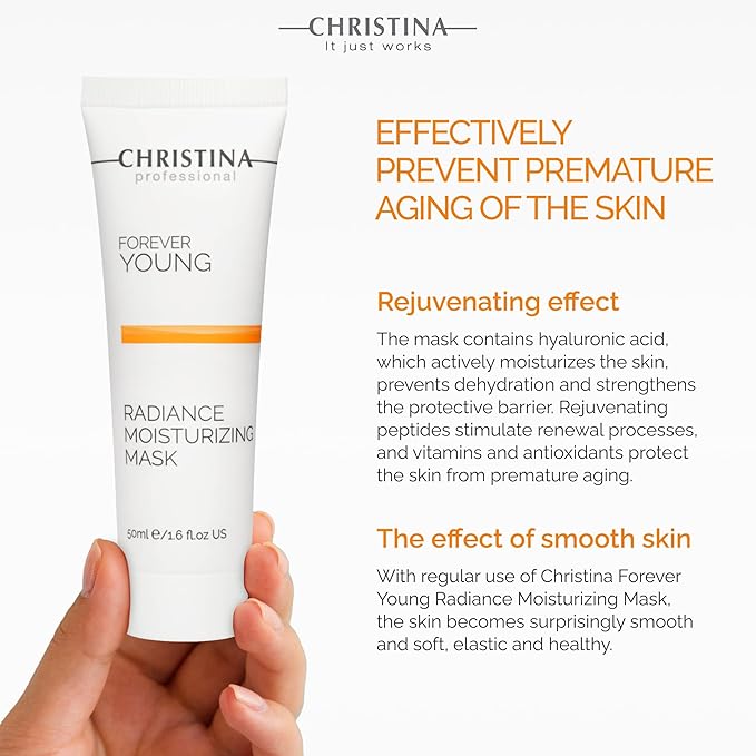 Christina Forever Young Radiance Moisturizing Facial Mask with Vitamin E | Anti-Aging Nourishing Face Masks Skincare | Skin Renewal Boost | Strengthens and Revitalizes Skin | For All Skin Types 50ml