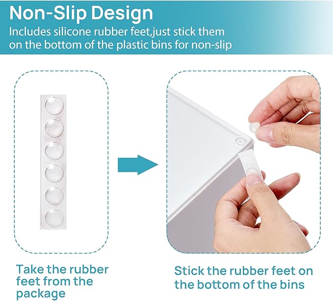 Vtopmart 4Pack Small Stackable Storage Drawer, Bathroom Makeup Organizer,Plastic Storage Bins For Vanity, Undersink, Kitchen Cabinets, Pantry, Home Organization(White)