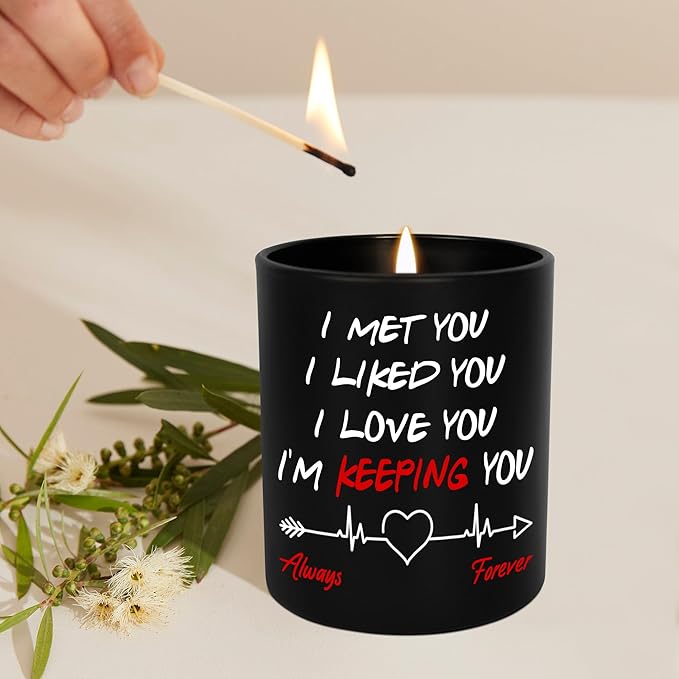 TEEZWONDER Christmas Anniversary Wedding Gifts for Women - Long Lasting Vanilla Lavender Candle 10 oz - Romantic Couple Gifts for Him Her, Gift for Boyfriend Girlfriend, Wife Husband Birthday Gift