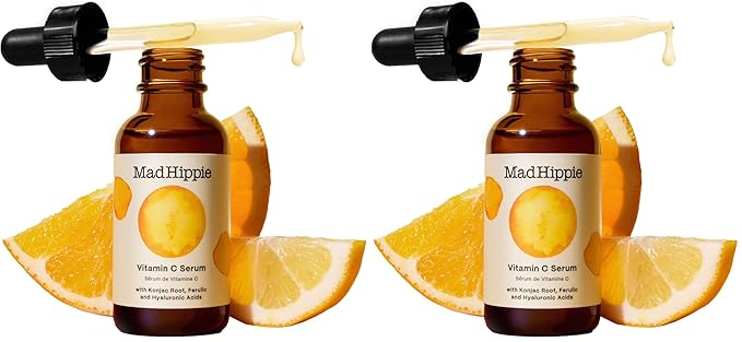 Mad Hippie Vitamin C Serum for Face with Hyaluronic Acid, Vitamin E & Ferulic Acid - Vitamin C Face Serum for Women/Men, Skin-Brightening Serum, 1.02 Fl Oz (Pack of 2)