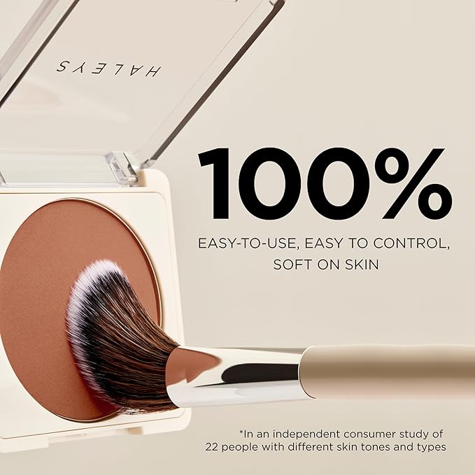 HALEYS Contour Brush VEGAN + CRUELTY-FREE, Angled & Tapered with Fluffy Bristles, Ideal for powder, cream, liquid, Use with blush, contour, bronzer, Sustainable Wood
