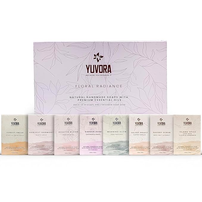 6 Pcs Women Natural Handmade Body Soaps 5 OZ Pack Floral Radiance Long lasting Fragrance Luxurious Scents with Natural Ingredients – Sulfate & Paraben Free, Vegan Soap