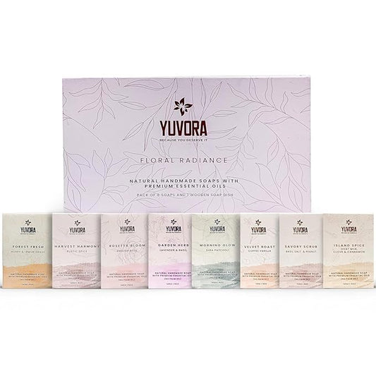 6 Pcs Women Natural Handmade Body Soaps 5 OZ Pack Floral Radiance Long lasting Fragrance Luxurious Scents with Natural Ingredients – Sulfate & Paraben Free, Vegan Soap