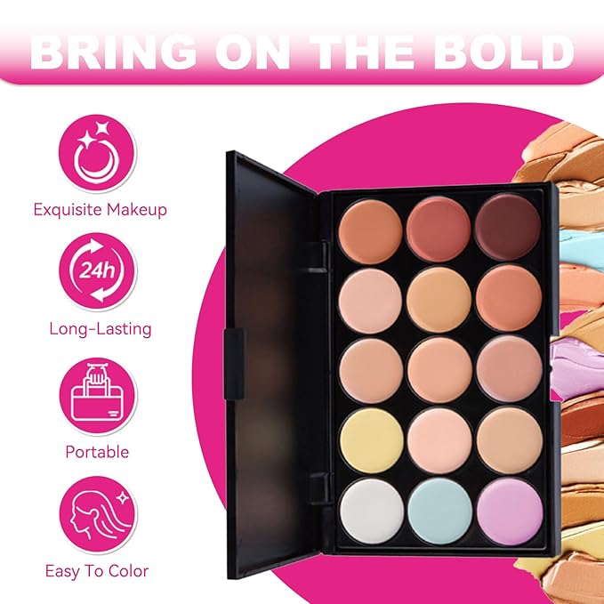Makeup Sets Makeup Kits for Teens,with 15 Colors Concealer Palette,Blush Stick,Makeup Brushes,Pre-makeup Lotion,Loose Powder,Lip Gloss,Makeup Gift Set for Girls Women