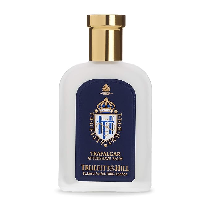 Truefitt & Hill Luxury Aftershave Balm - Trafalgar - Premium Soothing Moisturizer with Aloe Vera Extract - Ideal for Sensitive Skin, Razor Burn Relief, and a Silky Smooth Finish - 3.38 oz