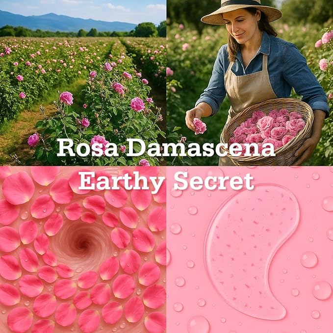 Rosy Posey Calm Repair 5′ Hydrogel Under-Eye Patches, 28 Pairs — 5-Minute Soothing, Deep Hydration & Glow — Natural Rose Note · Ophthalmologist Tested