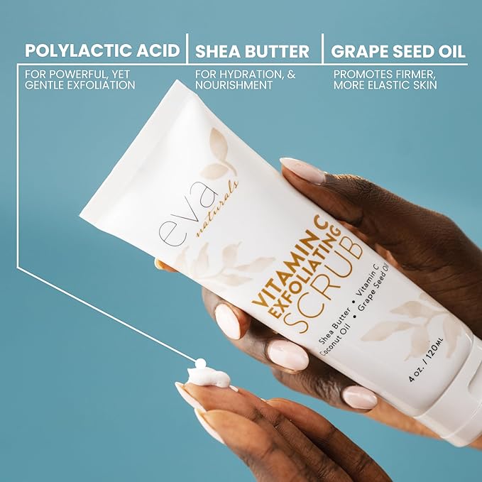 Eva Naturals Vitamin C Facial Scrub - Cleanse and Clear Face, Exfoliating Wash