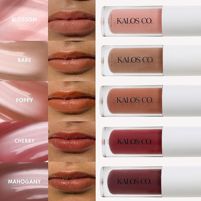 Tinted Lip Oil with Tallow & Lanolin – Hydrating Balm-Gloss Hybrid with Cherry Seed Oil & Castor Oil – Natural Mineral Pigments, Nourishing Moisture, Non-Sticky Shine (5 Shades) (Blossom)