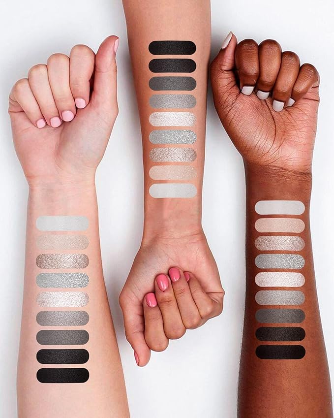 Black Grey Smokey Eyeshadow Palette Matte Black White Gray Silver Smoky Eye Shadow 9 Colors Eyeshadows Eye Makeup For Goth Look -9Black