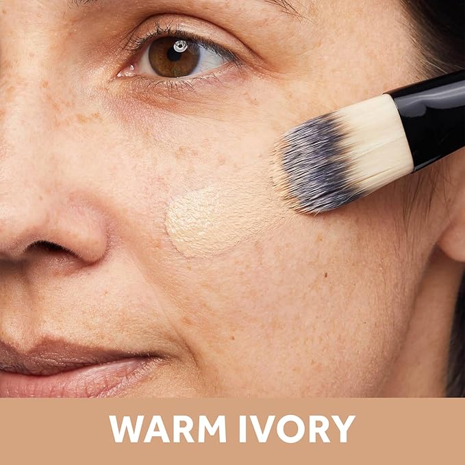 No7 Lift & Luminate Triple Action Serum Foundation - Warm Ivory - Liquid Foundation Makeup with SPF 15 for Dewy, Glowy Base - Radiant Serum Foundation for Mature Skin (30ml)