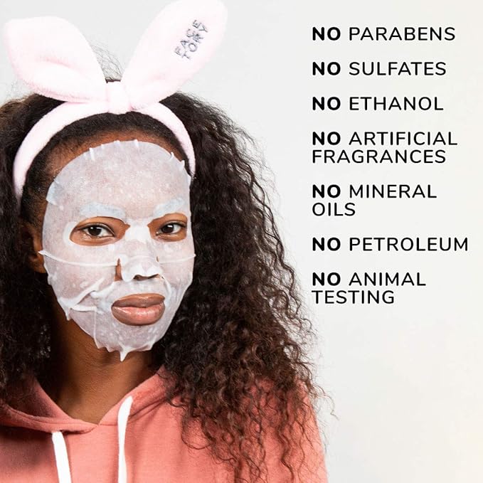 FACETORY K Beauty Face Mask Skin Care - Everyday OLIVE Skin Balancing Sheet Mask | Plant-Based with Squalane Oil (5 Pack)