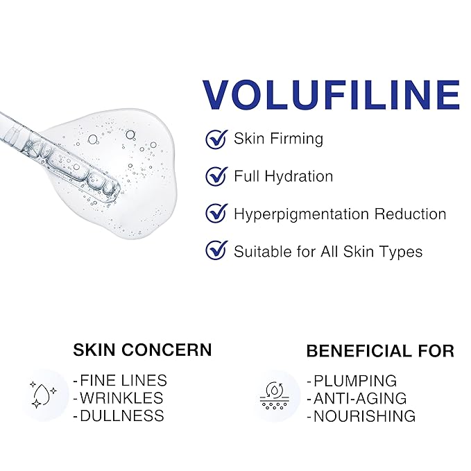 100% Pure Volufiline Concentrate Mix-in Serum - Skin Firming Solution & Clinically Proven | Anti-Wrinkle, Enhances Facial Contours, Boosts Collagen for Sagging Mature Skin Korean Skincare
