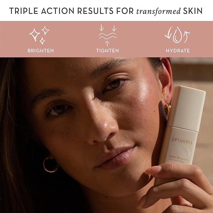 Dose of Glow Vitamin C Serum- Hydrating and Brightening Serum with Peptides, Hyaluronic Acid, Niacinamide and CoQ10. Firms Skin and Reduces Dark Spots and Fine Lines. 1 fl oz