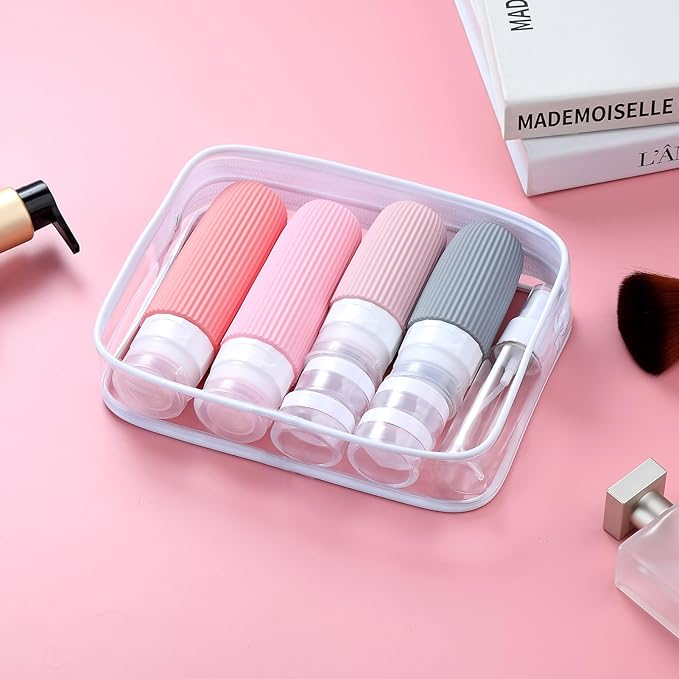 16 Pack Travel Bottles Set, TSA Approved Leak Proof Silicone Squeezable Containers for Toiletries, Refillable Travel Accessories for Conditioner, Shampoo, Lotion & Body Wash Accessories