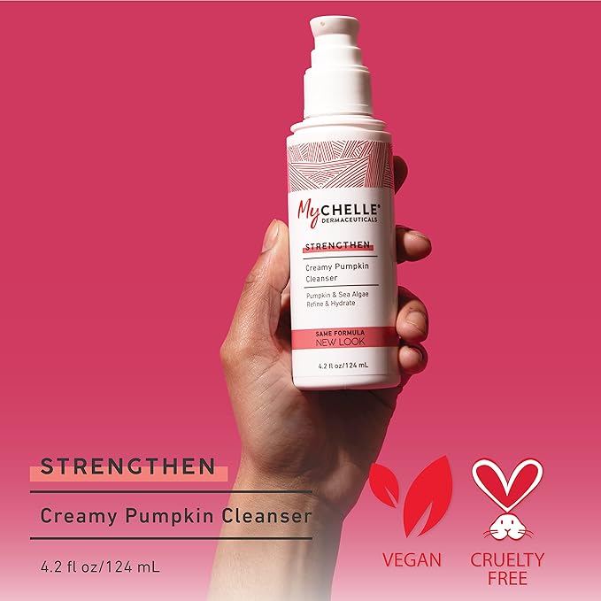 MyCHELLE Dermaceuticals Pumpkin Cleanser (4.2 Fl Oz) - Daily Facial Cleanser & Skin Cleanser with Pumpkin Seed Oil, Cloudberry Extract & Antioxidants - Moisturizes, Nourishes & Helps Strengthen Skin