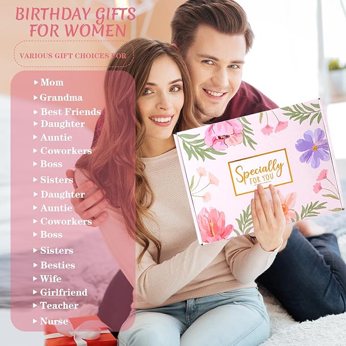 Birthday Gifts for Women, Get Well Soon Gifts Package, Thinking of You Box Care Package, Happy Birthday Gifts for Her, Mother's Day, Sister, Best Friend, Wife, Girlfriend, Birthday Gifts Ideas (Grey)