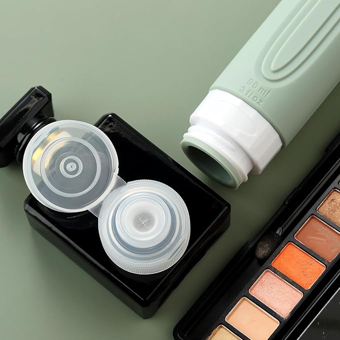 Travel Bottles for Toiletries, Tsa Approved 3oz Travel Size Containers BPA Free Leak Proof Refillable Liquid Silicone Squeezable Travel Accessories for Shampoo Conditioner Lotion (4 Pack)…