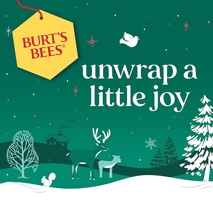 Burt's Bees Shimmer Lip Tint Stocking Stuffers Set, Tinted Lip Balm, Moisturizing for All Day Hydration with Natural Glowy Pigmented Finish & Buildable Color, Kissable Color, Warm Collection (3-Pack)