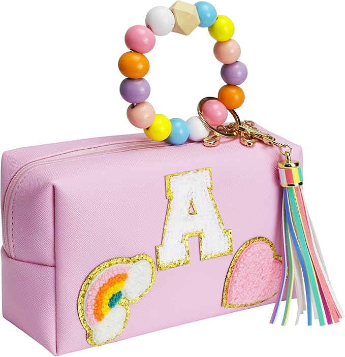 Birthday Gifts for Kids 4 5 6 7 8 9 10 11 12 year Old, Girl gifts Skin Care, Letter Pouch Cosmetic Toiletry Bag, Personalized Gift for Girl, Gift Bags