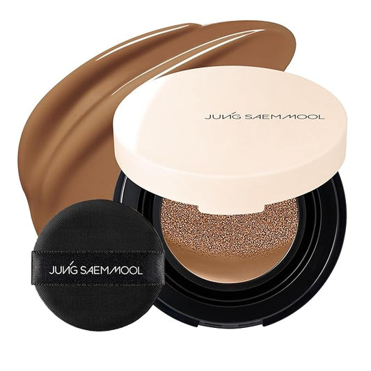 JUNG SAEM MOOL Essential Skin Nuder Cushion Mini 36N Almond 0.17 Fl Oz, Natural Radiant Finish Cushion Foundation with Buildable Coverage, Lightweight Texture, Korean Foundation Makeup