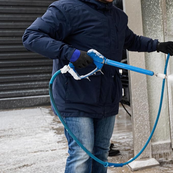 Kebada T2 Waterproof Work Gloves for Men and Women, Thermal Warm Winter Working Gloves, Insulated Freezer Gloves for Cold Weather, 100% Latex Coating, Wrist Closure, 2 Pairs, Blue, Small