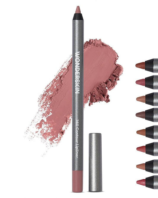 Wonderskin Lip Liner Pencil - 360 Contour Lipliner, Long Lasting, Sharpenable, Waterproof and Transfer-Proof Nude Lip Liner Pencil (Blush)
