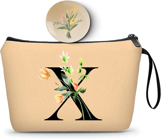 Happy Birthday Friendship Bridesmaid Team Gifts for Employees Women Mom Aunt Daughter Teenage Girl Personalized Make up Cosmetic Bag Travel with Mirror Mothers Day Christmas Graduation X