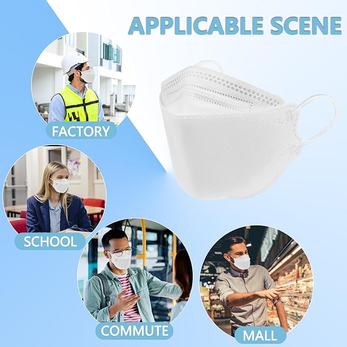 kn95 Face Masks 20 Pack, Breathable Comfortable and Disposable KN95 Mask, White