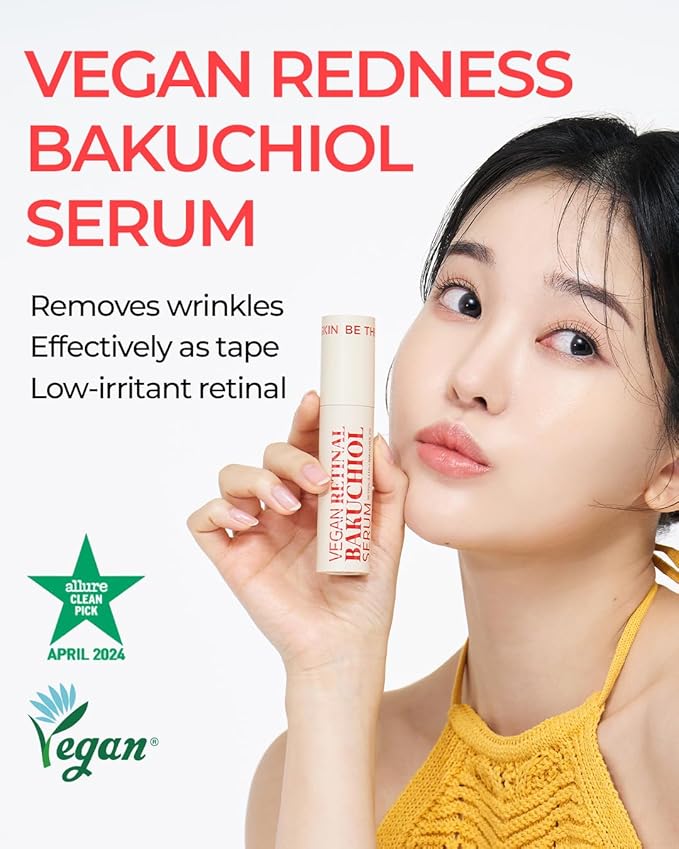Vegan Retinal Bakuchiol Serum - Anti Aging Face Serum for Lines, Wrinkles, Pores - Gentle Skincare for Day & Night - Hypoallergenic, Korean Skincare, 0.68 oz.