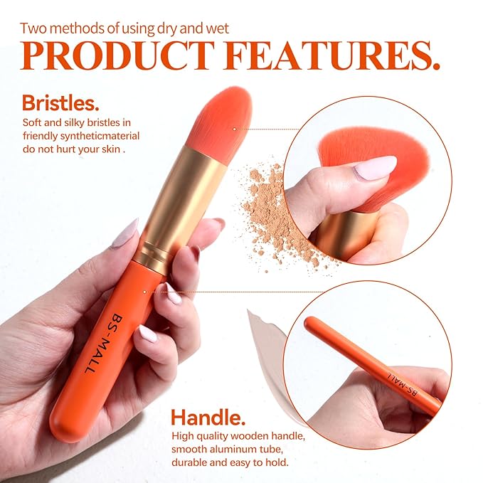 BS-MALL Makeup Brush Set 14 Pcs With Case - Foundation Brush, Concealer Brush, Blush Brush & Flawless Application – Complete Luxury Cosmetic Brush Kit For Travel & Daily Use