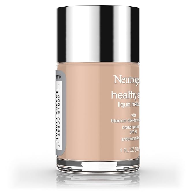 Neutrogena Healthy Skin Liquid Makeup Foundation, Broad Spectrum SPF 20 Sunscreen, Lightweight & Flawless Coverage Foundation with Antioxidant Vitamin E & Feverfew, 90 Warm Beige, 1 fl. oz