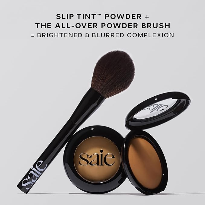 Saie Slip Tint Baked Setting Powder - Translucent Powder for Face Makeup with a Natural-Radiant Finish - Blurs, Brightens & Smooths Complexion - Translucent 3 - Medium to Tan (0.24 oz)