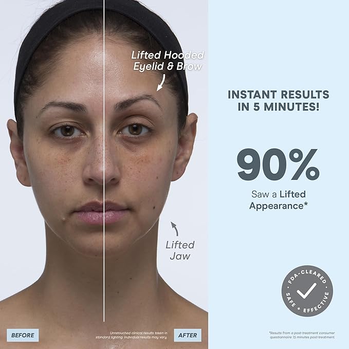 NuFACE MINI+ Microcurrent Facial Device Kit - FDA Cleared Face Sculpting & Skin Tightening Device to Contour, Lift & Tone + Microcurrent Gel Activator & Silk Creme - Midnight Black