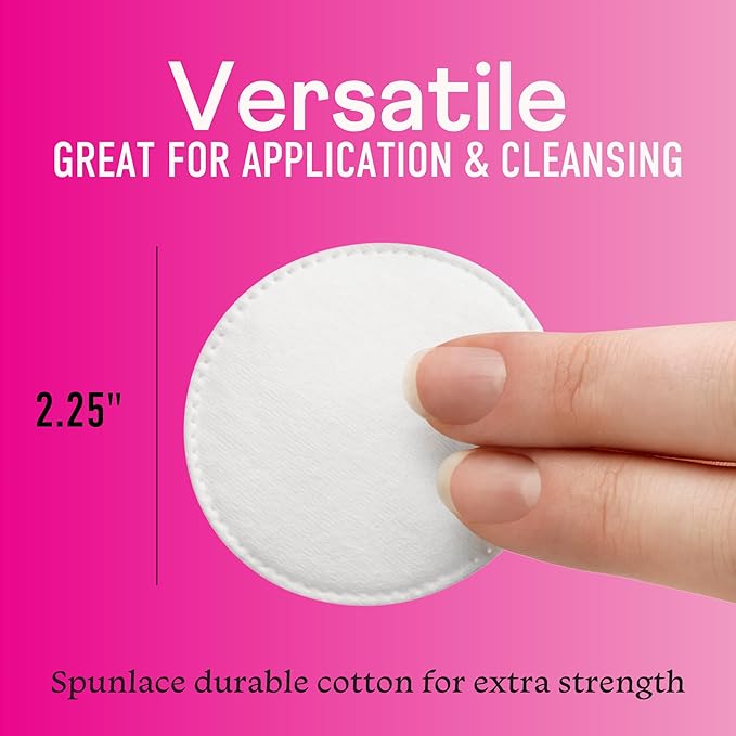 Swisspers Premium Cotton Rounds – 100 Count (Pack of 6) - 100% Pure Cotton - Soft, Absorbent, Hypoallergenic Pads for Makeup Removal, Skincare, Baby Care and Facial Cleansing - Lint Free