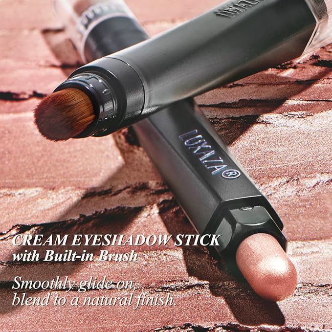 Orange Eyeshadow Stick Makeup Set 10PCS, Neutral Shimmer And Matte Cream Eye Shadow Palette, Metallic Bronze Smoky Eyeliner Brightener Crayon Kit, Ideal Gift for Women -Stellar Pink Quartz