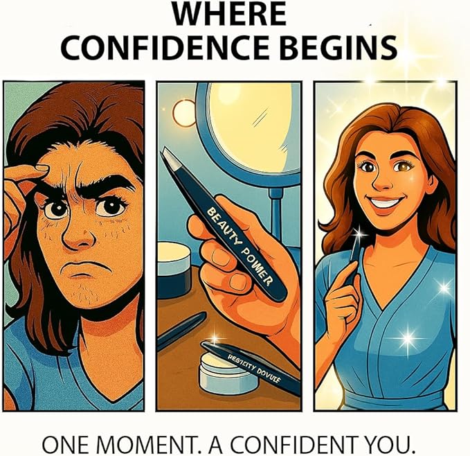 Professional Tweezers in Case - Slant, Durable Lightweight German Stainless Steel, Ultra Precision Tweezers for Eyebrows, Facial Hair, Chin, and Ingrown Hair Removal - Gift (Matte Gray)