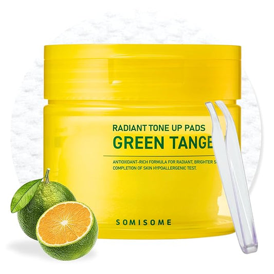 Green Tangerine Radiant Tone Up Pads – Korean Toner Pads with Niacinamide, Centella Asiatica & Vitamin C, Dark Spot Corrector, Tone-Up & Hydrating Face Toner 50 Pad