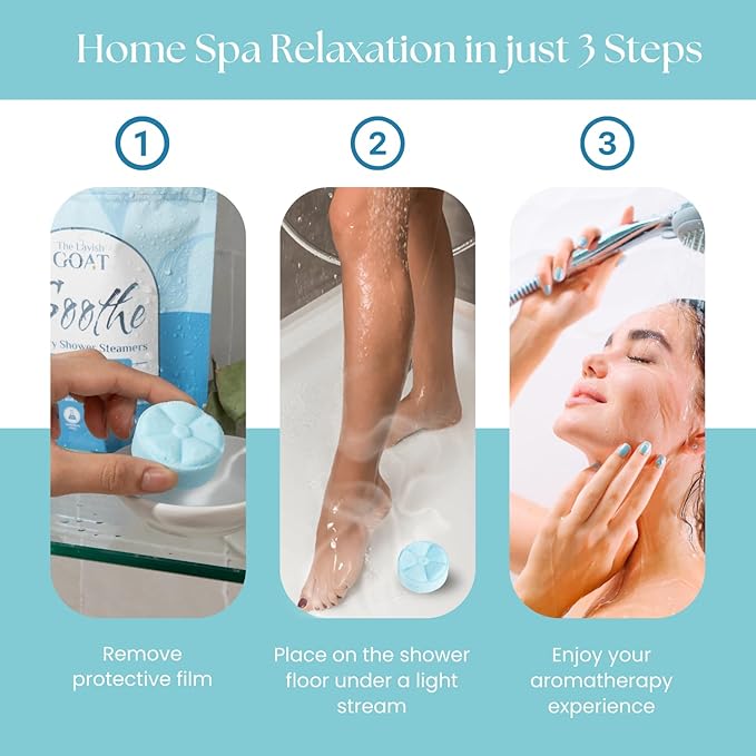 TLG Soothe Shower Steamers Aromatherapy 7 Pack – USA Made with Extra Menthol, Peppermint & Eucalyptus – Shower Bomb for Relaxation, Stress & Sinus Relief – Gift for Men & Women