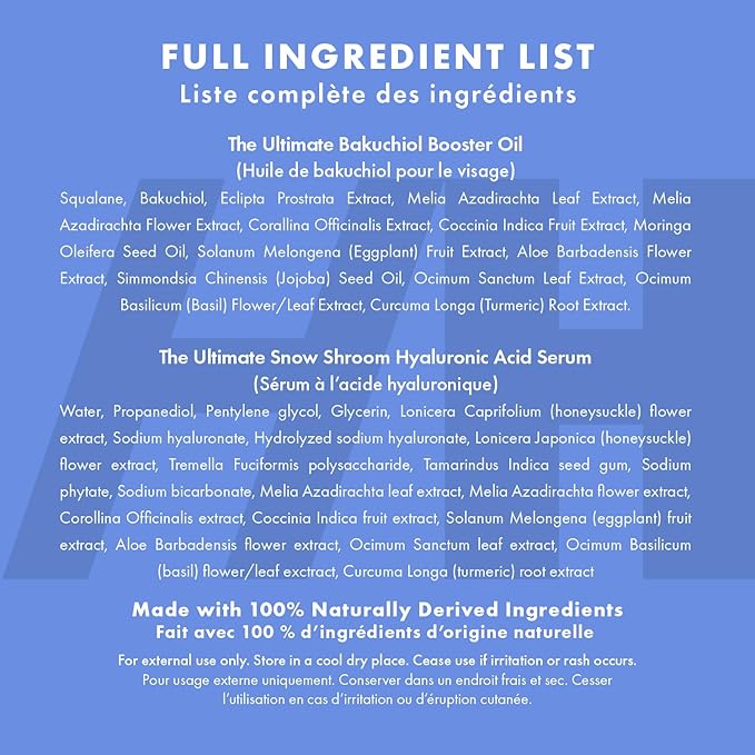 Travel size 2% Bakuchiol Oil and Hyaluronic Acid Serum by Handmade Heroes with Sugarcane Squalane, All Natural Retinol Alternative For Radiant and Line Smoothing Travel Set for Dewy Skin