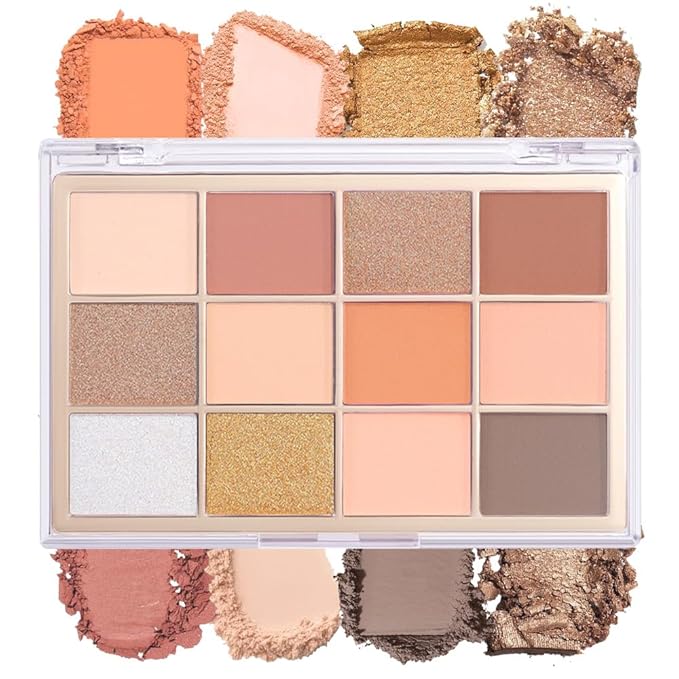 Nude Brown Maroon Bronze Eyeshadow Palette,Natural Neutral Soft Small Cream Eyeshadow Palette,Eye Shadow Palette Long Lasting Naturing-Looking Make Up Pallets for Women,Vegan