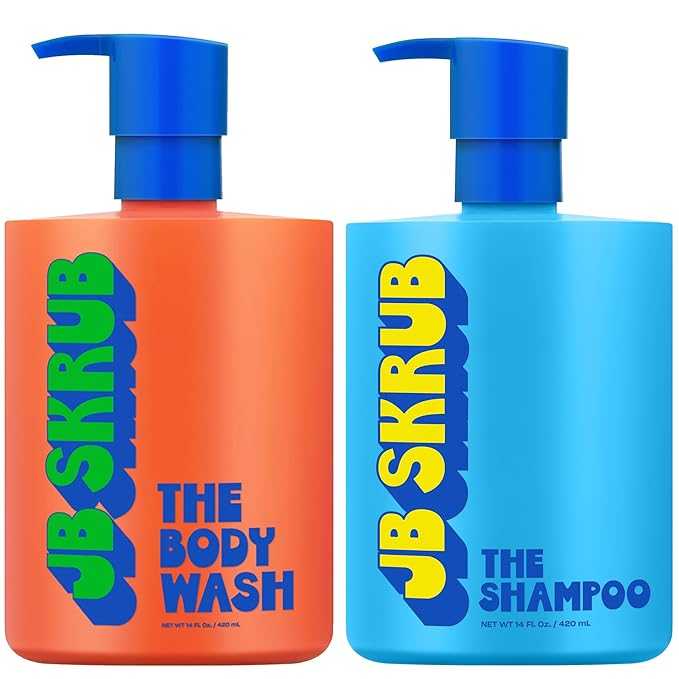 JB SKRUB The Hair and Body Wash Super Duo - No Harsh Ingredients - Conquer Adolescent Funk with Confidence - 14oz.
