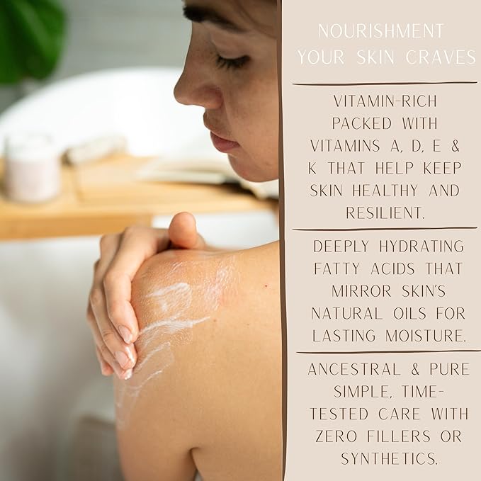 100% Grass-Fed Whipped Tallow Balm for Skin Care – Face + Body – Natural Moisturizer Lotion, 4 oz (Desert Rose)