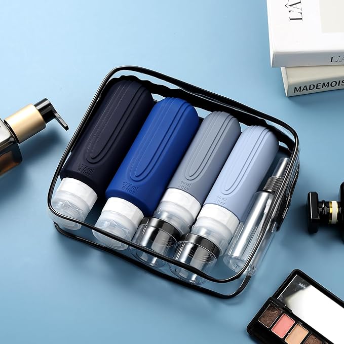 16 Pack Travel Bottles for Toiletries, Oversize 6oz Silicone Travel Containers jar for Toiletries, Leak Proof Refillable Liquid Shampoo And Conditioner Travel Essentials toiletry Bottles