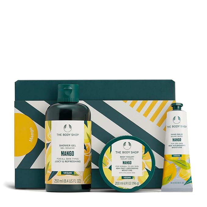 The Body Shop Mango Gift Set - 3 Piece Set, Shower Gel, Body Yogurt, Hand Balm, Vegan