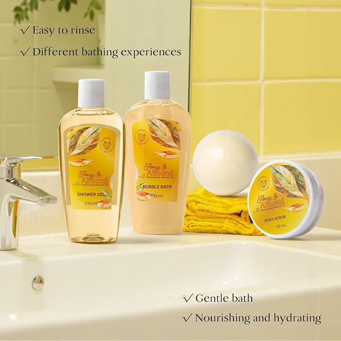 Gifts for Women Gift Basket Tote Bag set for Women, 13 Pc Almond & Honey Beauty & Personal Care Set, Home Bath Pampering Package unique gifts, Spa Self Care Kit, Thank You, Birthday, Mom Gift