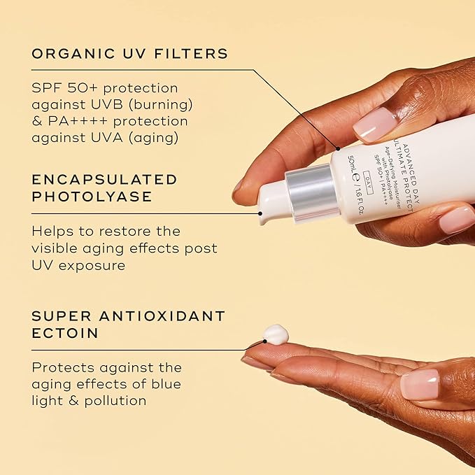 Medik8 Advanced Day Ultimate Protect - Daily Face Moisturizer with Hyaluronic Acid - SPF 50 UVA/UVB Moisturizer Face Cream - Gluten Free - 1.69 oz